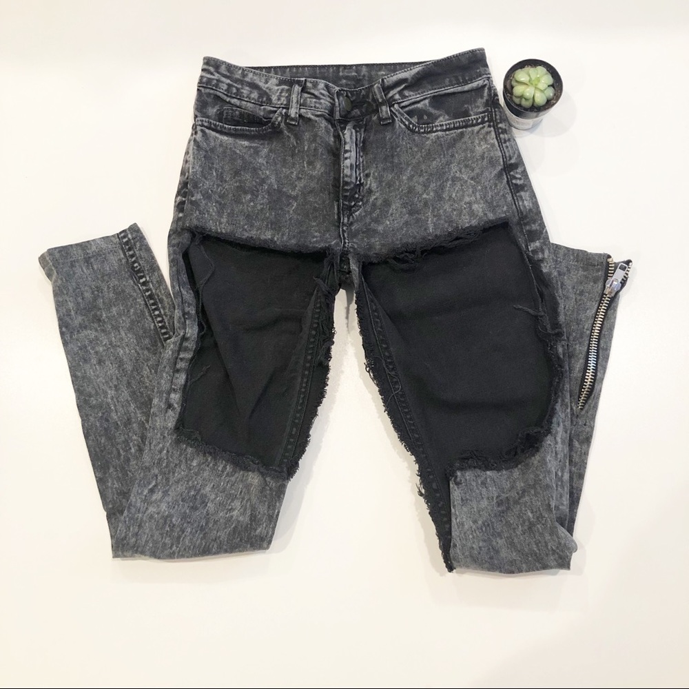 The Slim Slack Mid Rise Skinny distressed jeans 27